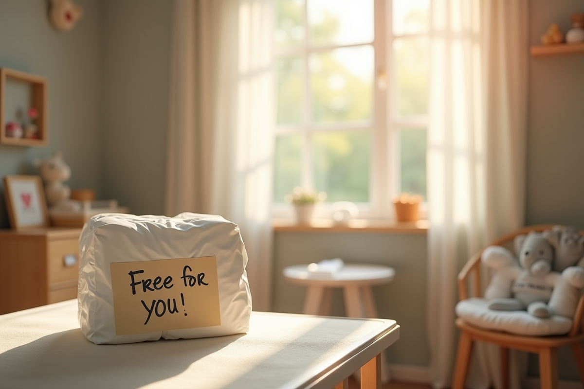 Chambre de bébé avec couches et note gratuite